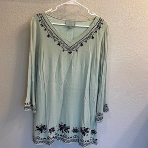 Skies are Blue gauze embroidered dress.